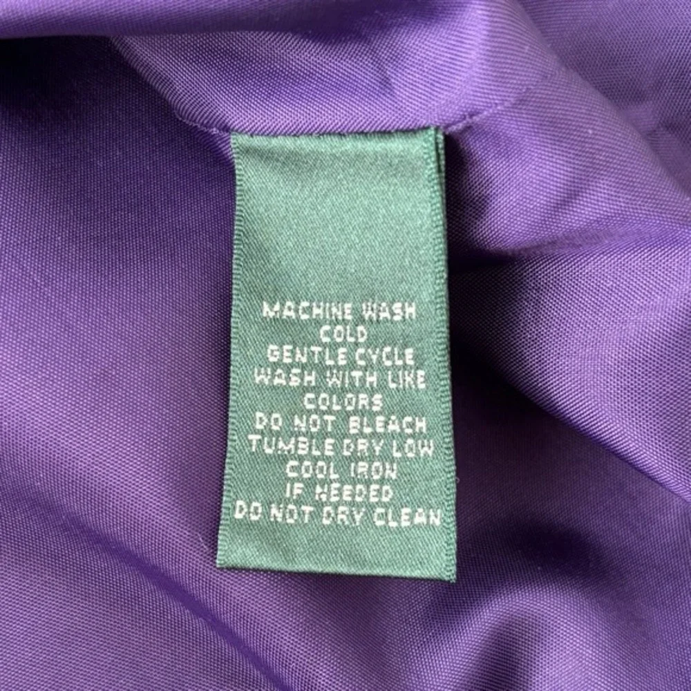 Lauren Ralph Lauren LRL Womens Double Breasted Pea Coat Purple XL‎ Rain Classic - Picture 5 of 13